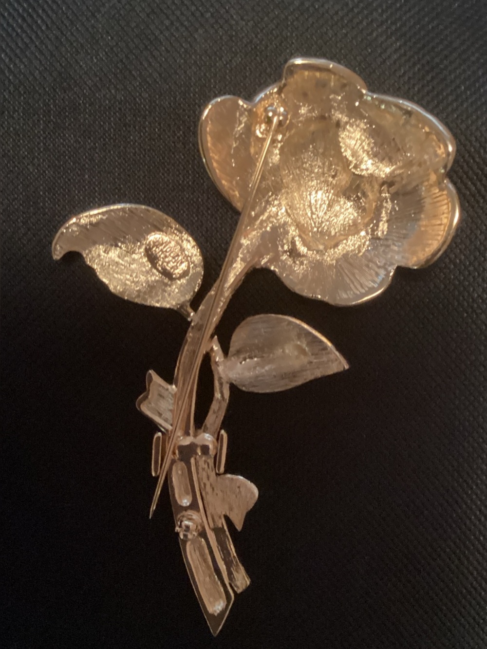 Nolan Miller Gold-tone Crystal Rose Brooch - Picture 3 of 4